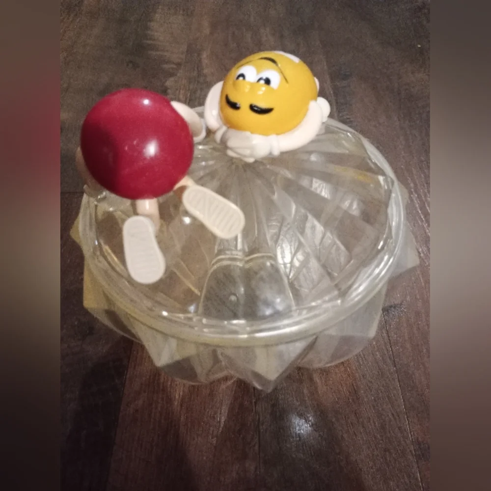 Vintage M&M's Candy Dispenser with Red and Yellow Characters